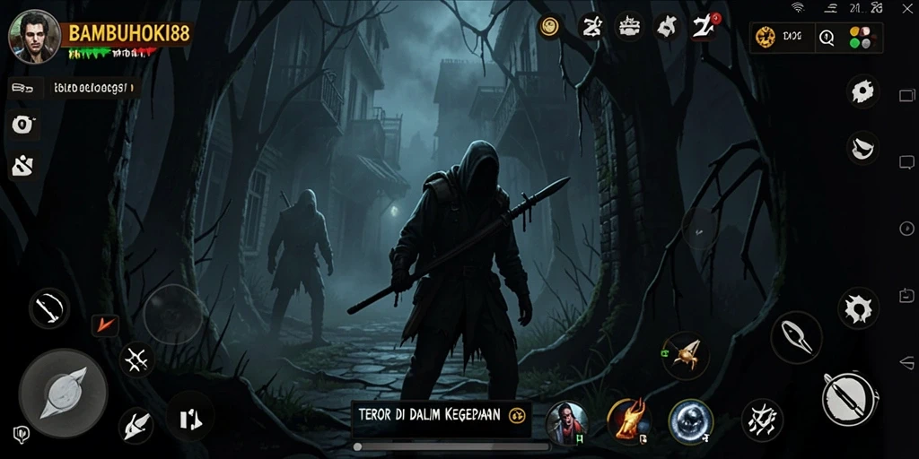 Gameplay mendebarkan yang menggambarkan suasana mencekam di BAMBUHOKI88.