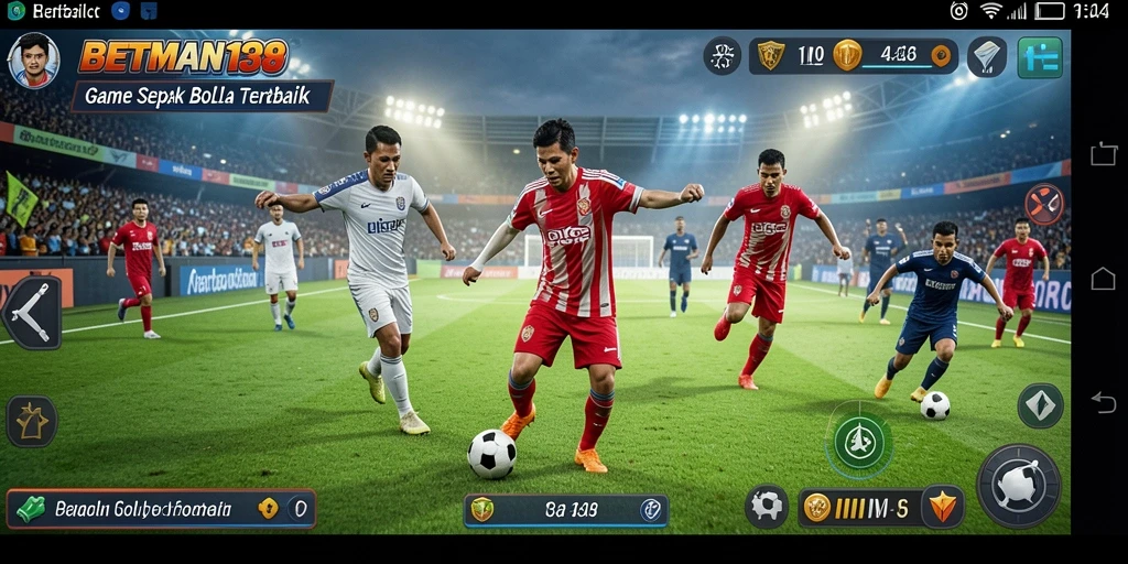 Tampilan gameplay menarik dari BETMAN138 yang memperlihatkan aksi sepak bola.