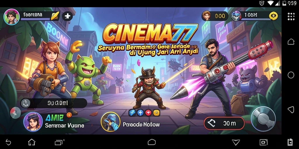 Tangkapan layar CINEMA77 menampilkan aksi seru dalam gameplay Arcade.
