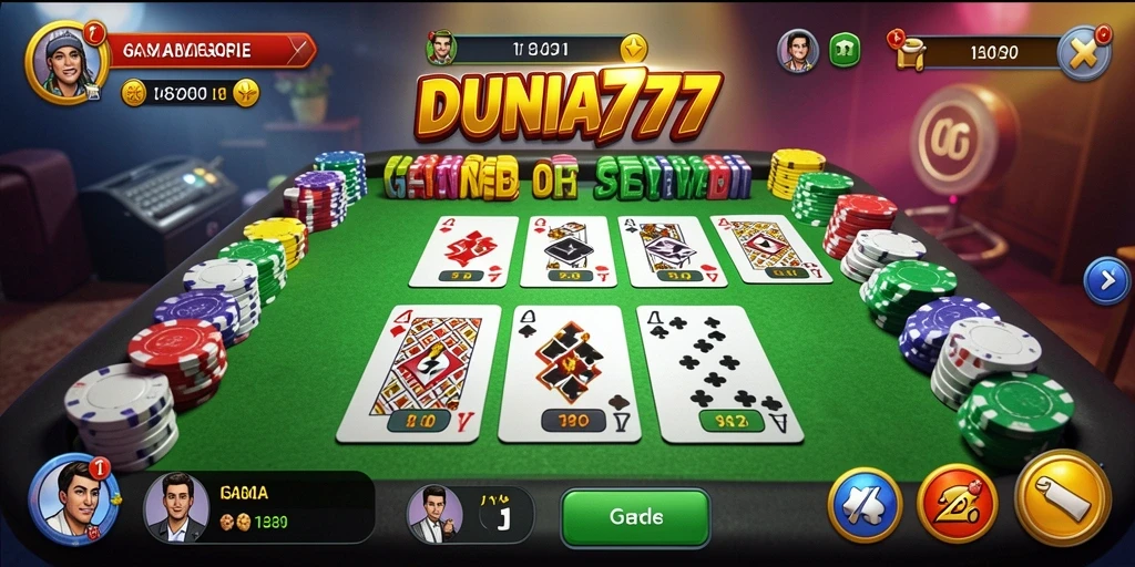 Tampilan gameplay DUNIA777 menunjukkan keseruan bermain Gaple.
