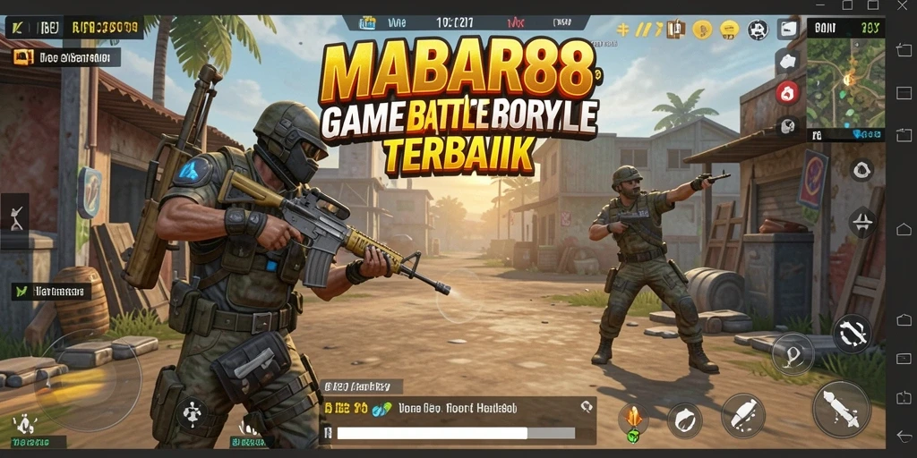 Screenshot MABAR88 menampilkan pertempuran intens dalam Battle Royale.