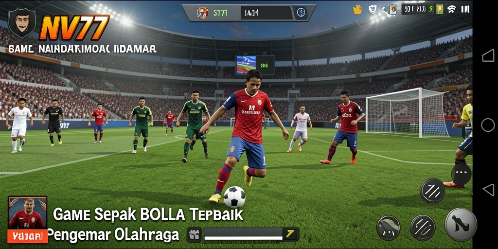 Gameplay menegangkan dalam pertandingan sepak bola yang seru.