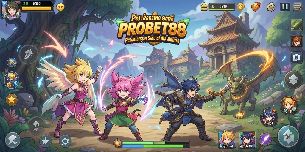 Tampilan menarik dari gameplay petualangan anime yang seru.