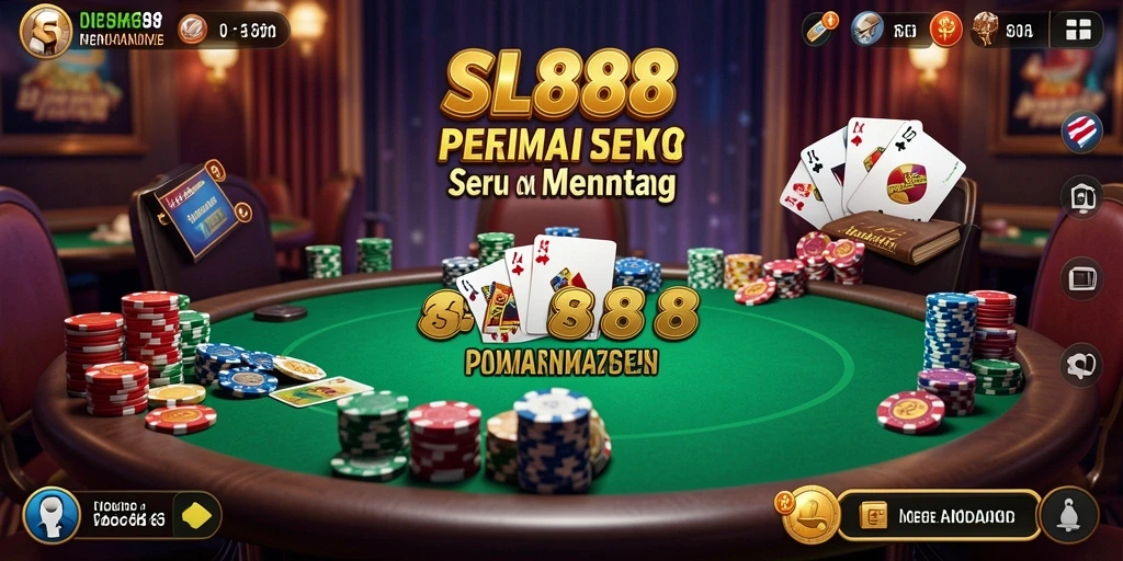 Tampilan menarik dari gameplay Poker di SL888 yang mendebarkan.